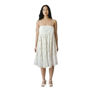 Club Monaco White Eyelet Sundress – Size 8, EUC, resortwear Midi Dress